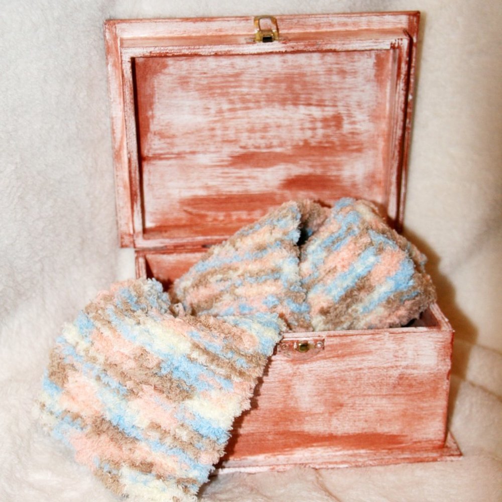 Handmade Blue , Orange Brown & Scarf Gift Set